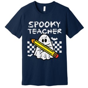 Ghost Spooky Teacher Retro Teach Halloween Costume Women Premium T-Shirt