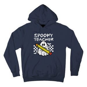 Ghost Spooky Teacher Retro Teach Halloween Costume Women Tall Hoodie