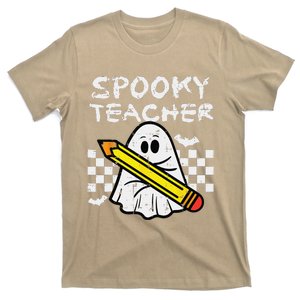 Ghost Spooky Teacher Retro Teach Halloween Costume Women T-Shirt