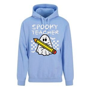 Ghost Spooky Teacher Retro Teach Halloween Costume Women Unisex Surf Hoodie