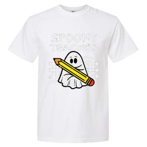 Ghost Spooky Teacher Retro Teach Halloween Costume Women Garment-Dyed Heavyweight T-Shirt