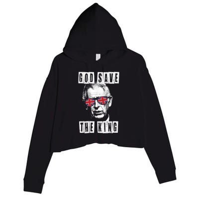 God Save The King King Charles III Crop Fleece Hoodie