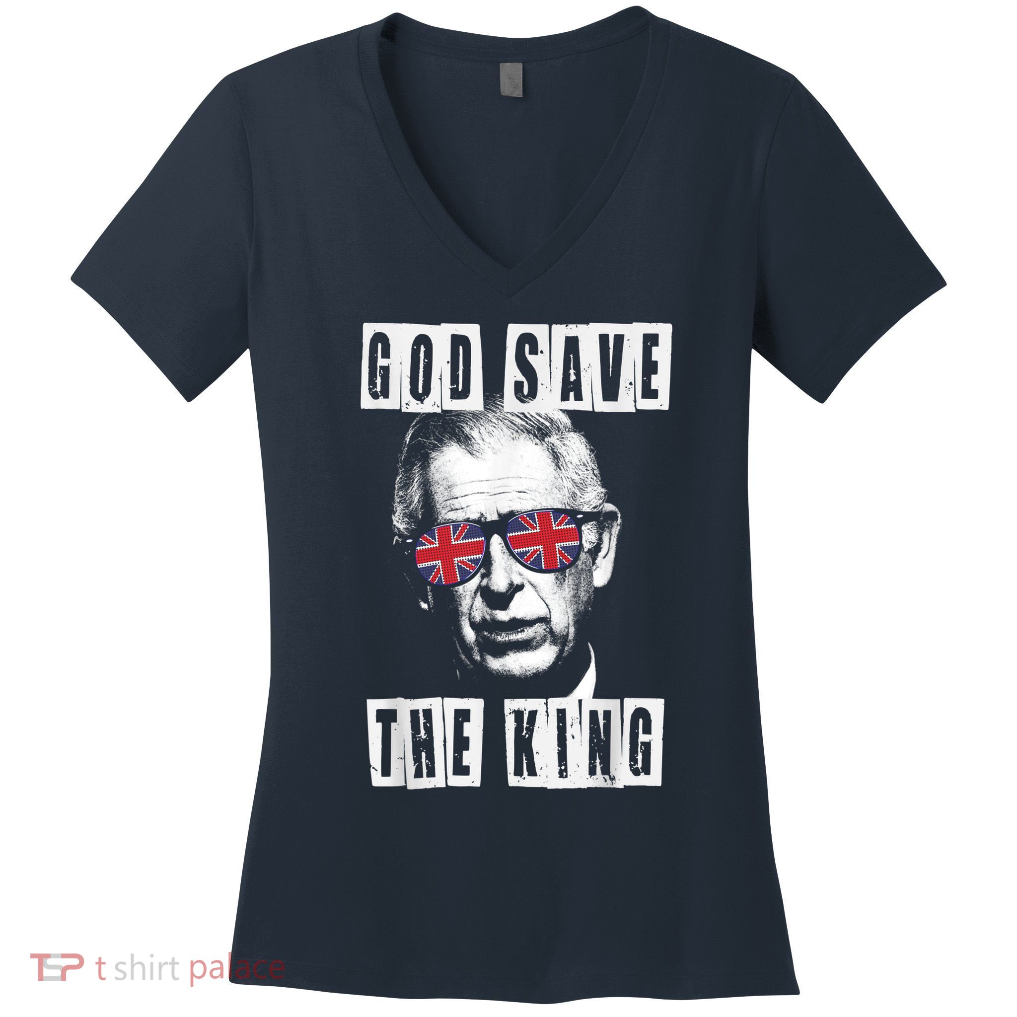 God Save The King King Charles III Women's V-Neck T-Shirt