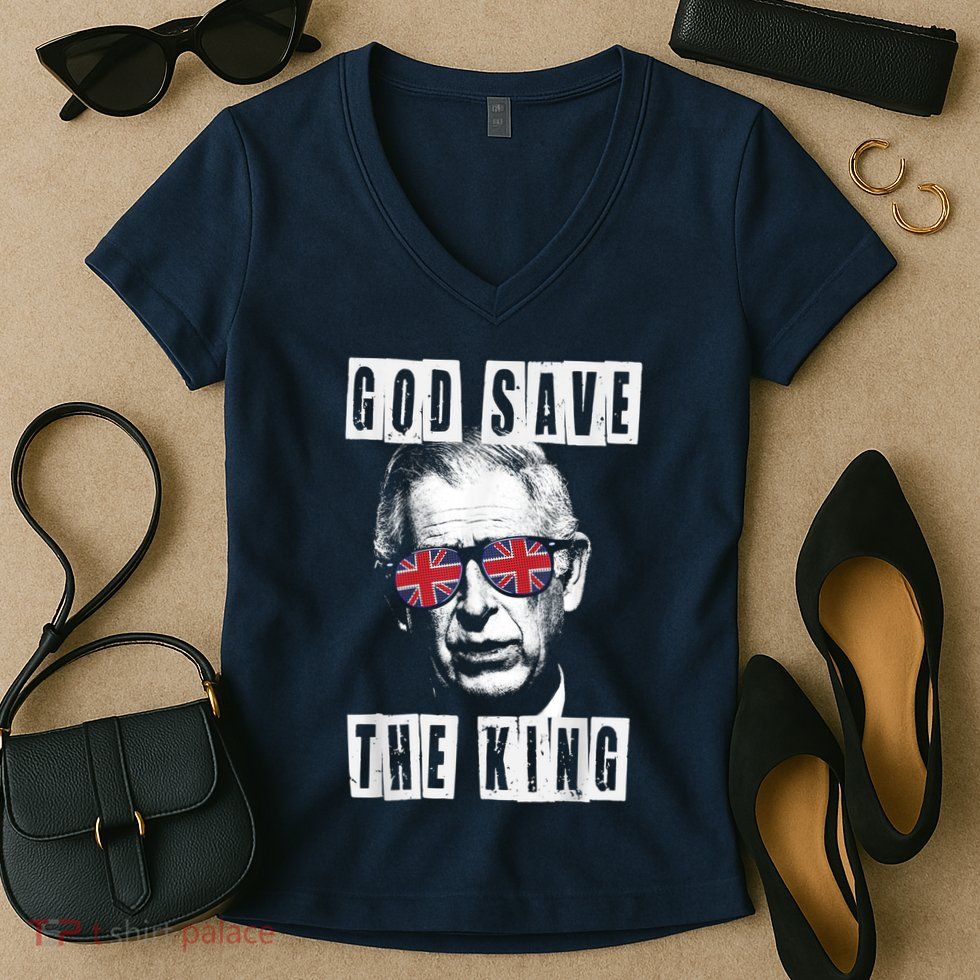 God Save The King King Charles III Women's V-Neck T-Shirt