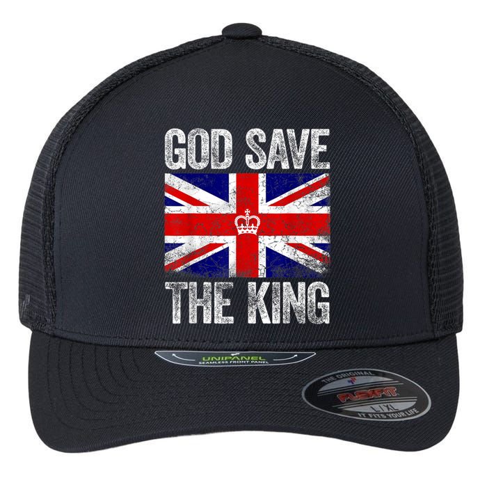 God Save The King King Charles III Flexfit Unipanel Trucker Cap