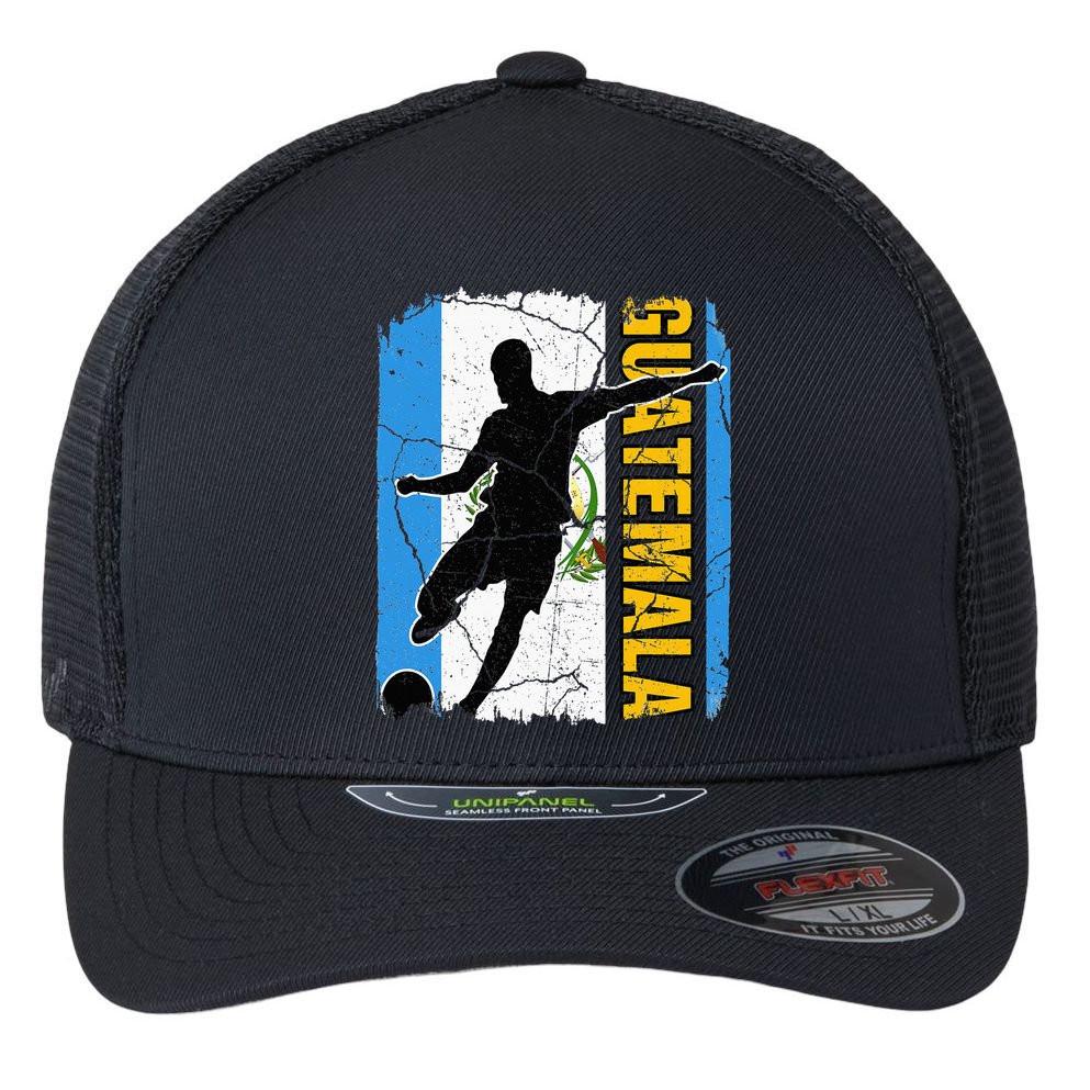 Guatemalan Soccer Team Guatemala Flag Jersey Flexfit Unipanel Trucker Cap