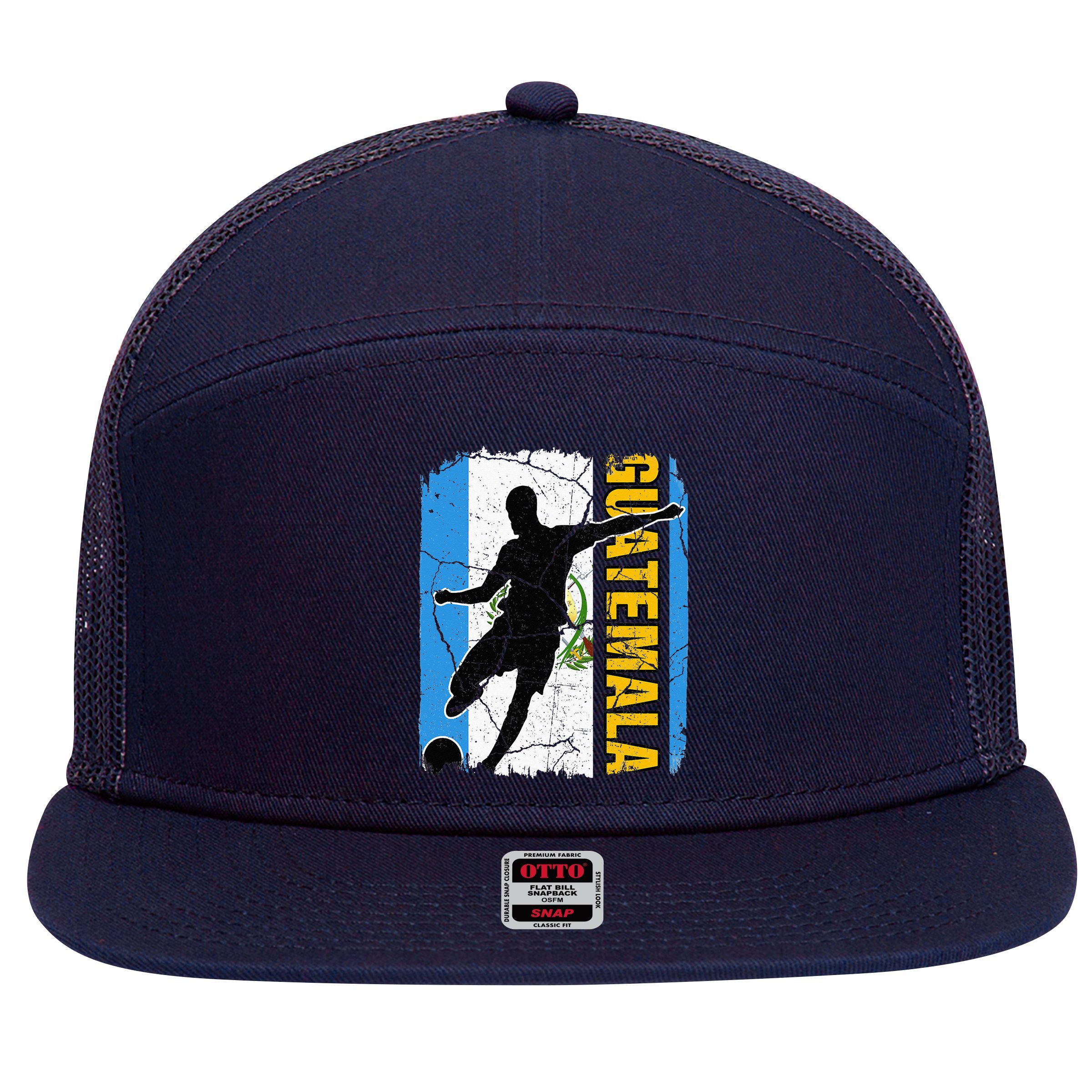 Guatemalan Soccer Team Guatemala Flag Jersey 7 Panel Mesh Trucker Snapback Hat