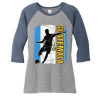 Guatemalan Soccer Team Guatemala Flag Jersey Women's Tri-Blend 3/4-Sleeve Raglan Shirt