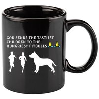 god sends tastiest children to hungriest pitbulls 11oz C Handle Ceramic Mug