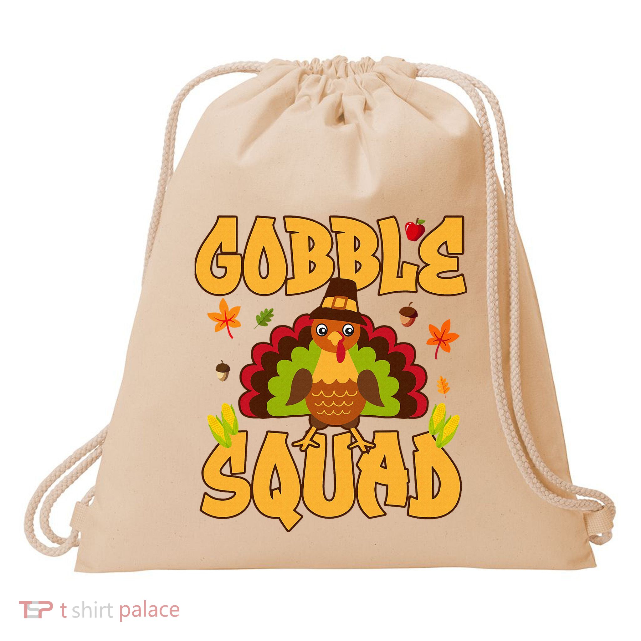 Gobble Squad Turkey Design Gobble Squad Drawstring Bag