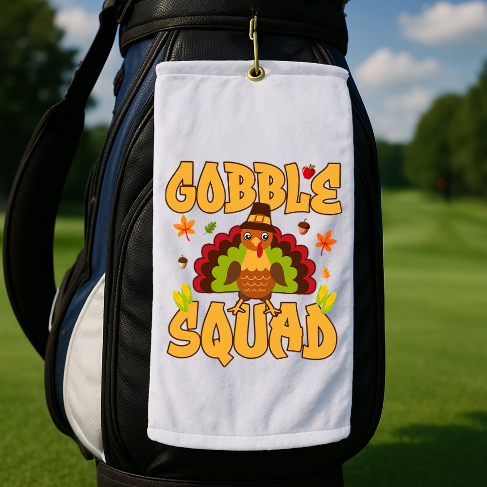 Gobble Squad Turkey Design Gobble Squad Golf Towel