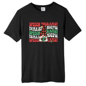 Groovy Speech Therapist Cute Christmas Gnome Slp Therapist Funny Gift Tall Fusion ChromaSoft Performance T-Shirt