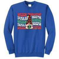 Groovy Speech Therapist Cute Christmas Gnome Slp Therapist Funny Gift Sweatshirt