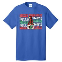 Groovy Speech Therapist Cute Christmas Gnome Slp Therapist Funny Gift Tall T-Shirt