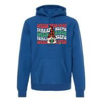 Groovy Speech Therapist Cute Christmas Gnome Slp Therapist Funny Gift Premium Hoodie