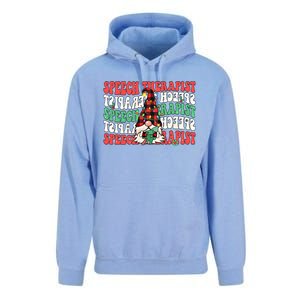 Groovy Speech Therapist Cute Christmas Gnome Slp Therapist Funny Gift Unisex Surf Hoodie