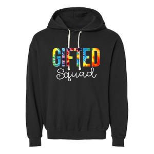 Gifted Squad Tie Dye Appreciation Day Hello Back To School Garment-Dyed Fleece Hoodie