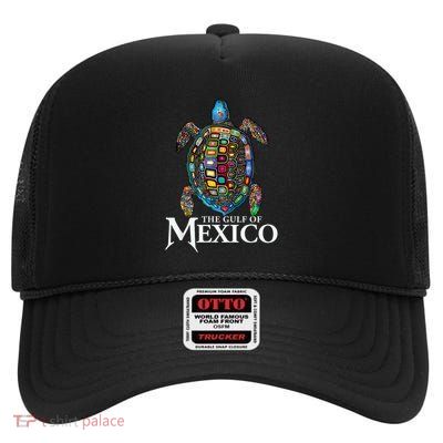 Graphic Sea Turtle Gulf Of Mexico Never Forget Trump High Crown Mesh Back Trucker Hat