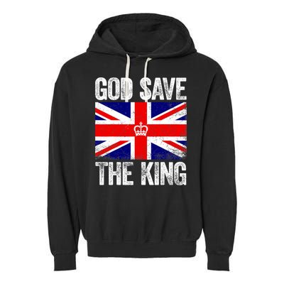 God Save The King Charles III Tee UK Flag Top King Charles Garment-Dyed Fleece Hoodie