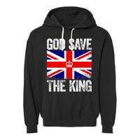 God Save The King Charles III Tee UK Flag Top King Charles Garment-Dyed Fleece Hoodie