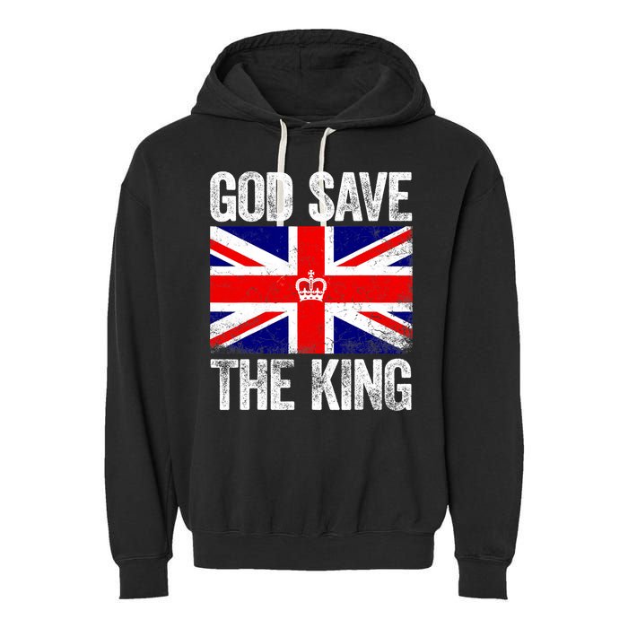 God Save The King Charles III Tee UK Flag Top King Charles Garment-Dyed Fleece Hoodie