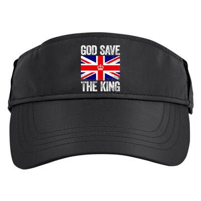 God Save The King Charles III Tee UK Flag Top King Charles Adult Drive Performance Visor