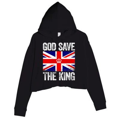 God Save The King Charles III Tee UK Flag Top King Charles Crop Fleece Hoodie