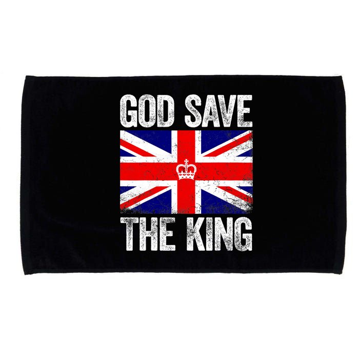 God Save The King Charles III Tee UK Flag Top King Charles Microfiber Hand Towel