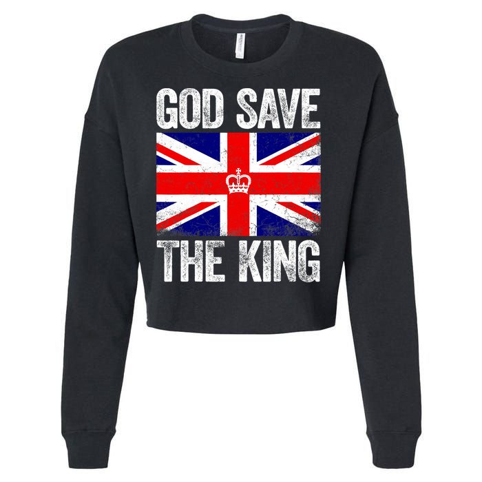 God Save The King Charles III Tee UK Flag Top King Charles Cropped Pullover Crew