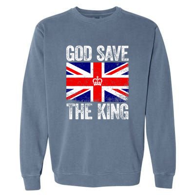 God Save The King Charles III Tee UK Flag Top King Charles Garment-Dyed Sweatshirt