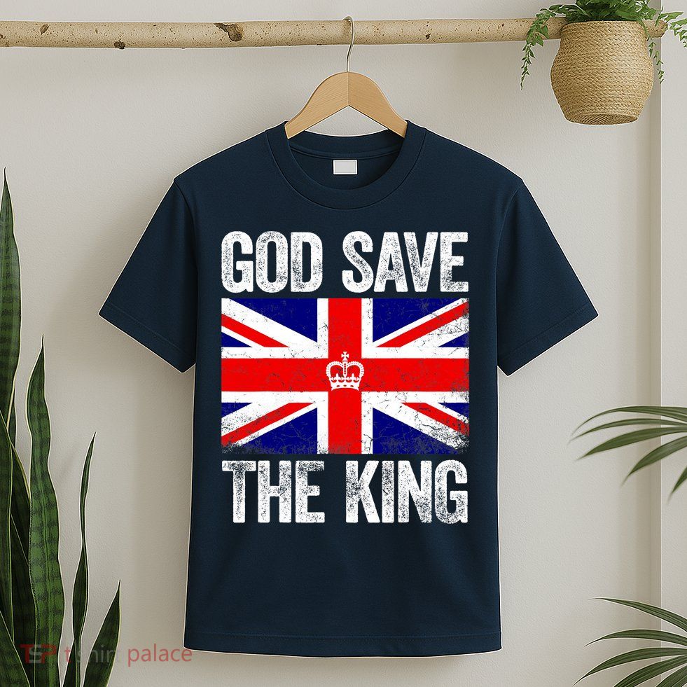 God Save The King Charles III Tee UK Flag Top King Charles T-Shirt
