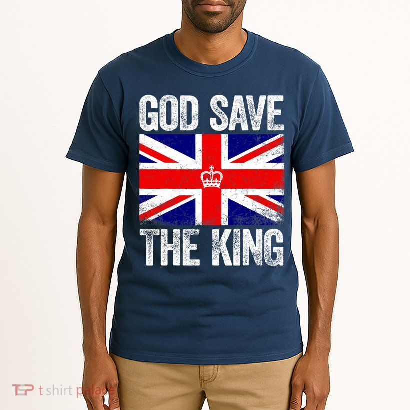 God Save The King Charles III Tee UK Flag Top King Charles Tall T-Shirt