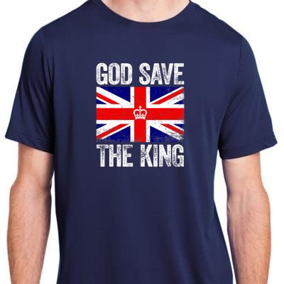 God Save The King Charles III Tee UK Flag Top King Charles Adult ChromaSoft Performance T-Shirt