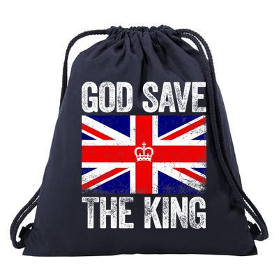 God Save The King Charles III Tee UK Flag Top King Charles Drawstring Bag