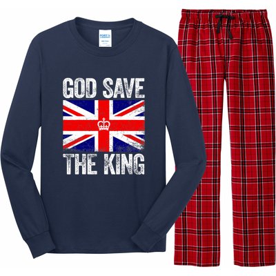 God Save The King Charles III Tee UK Flag Top King Charles Long Sleeve Pajama Set