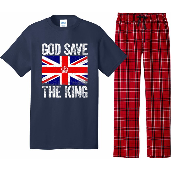 God Save The King Charles III Tee UK Flag Top King Charles Pajama Set