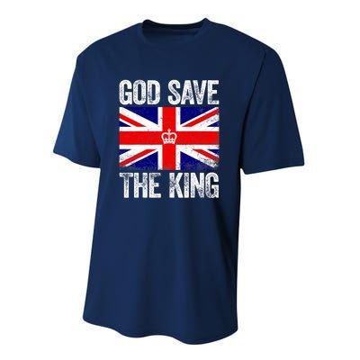 God Save The King Charles III Tee UK Flag Top King Charles Performance Sprint T-Shirt