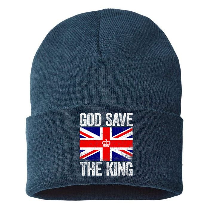 God Save The King Charles III Tee UK Flag Top King Charles Sustainable Knit Beanie
