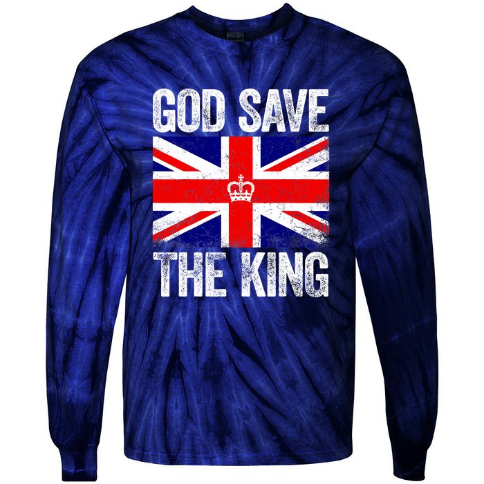 God Save The King Charles III Tee UK Flag Top King Charles Tie-Dye Long Sleeve Shirt