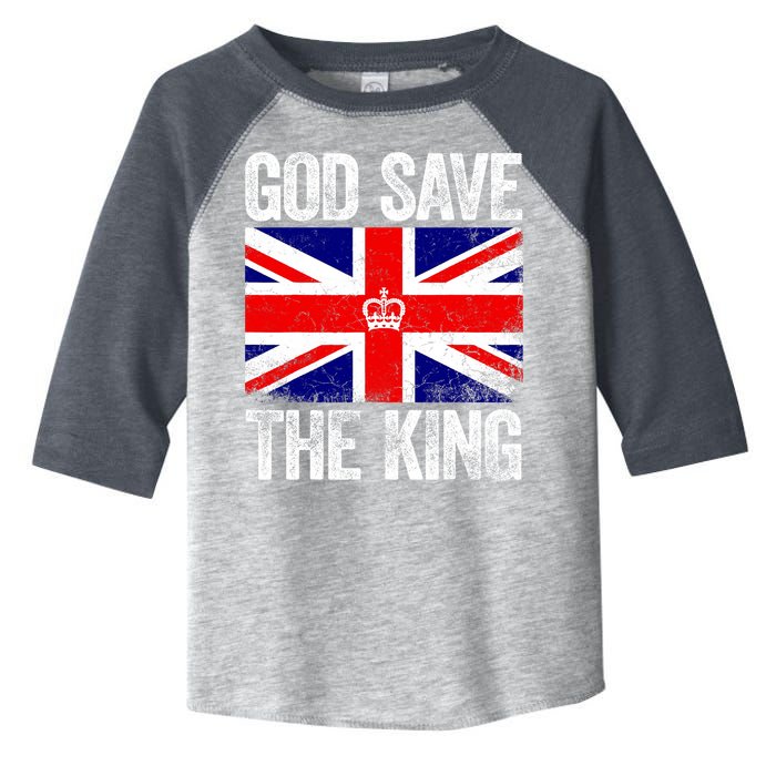 God Save The King Charles III Tee UK Flag Top King Charles Toddler Fine Jersey T-Shirt