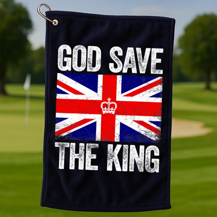 God Save The King Charles III Tee UK Flag Top King Charles Golf Towel