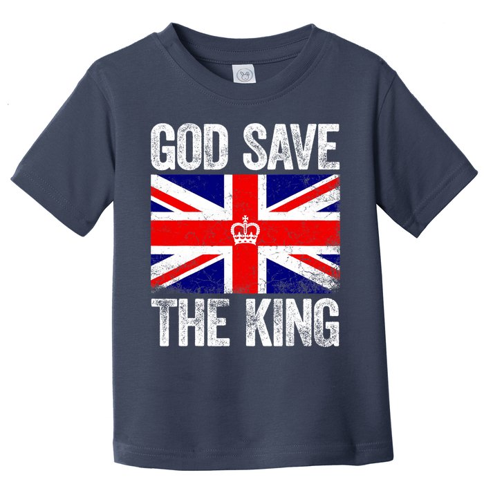 God Save The King Charles III Tee UK Flag Top King Charles Toddler T-Shirt
