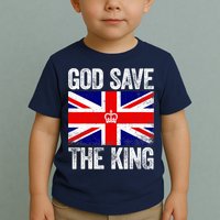 God Save The King Charles III Tee UK Flag Top King Charles Toddler T-Shirt