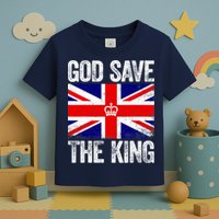 God Save The King Charles III Tee UK Flag Top King Charles Toddler T-Shirt