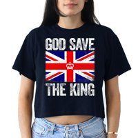 God Save The King Charles III Tee UK Flag Top King Charles Crop Top