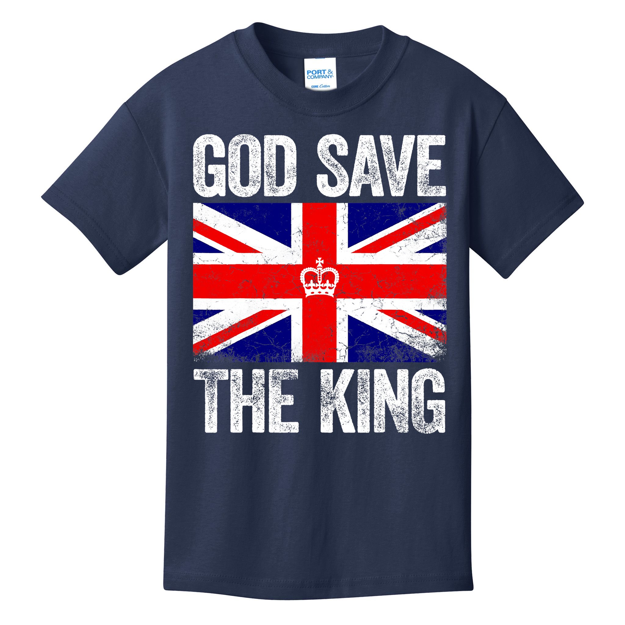 God Save The King Charles III Tee UK Flag Top King Charles Kids T-Shirt