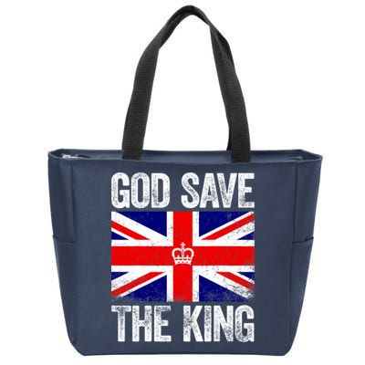 God Save The King Charles III Tee UK Flag Top King Charles Zip Tote Bag