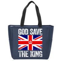 God Save The King Charles III Tee UK Flag Top King Charles Zip Tote Bag