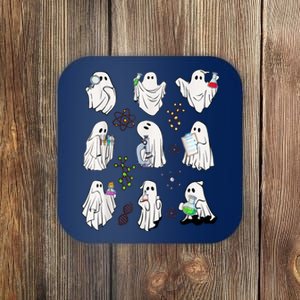 Ghost Science Teacher Chemistry Laboratory Halloween Costume Coaster