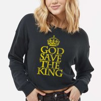 God Save The King King Charles III Apparel Cropped Pullover Crew